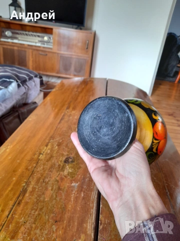 Стара дървена купа,хохлома, снимка 7 - Други ценни предмети - 53243344