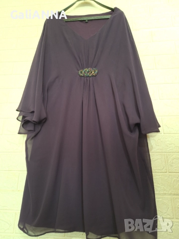 СТРАХОТНА РОКЛЯ В ЛИЛАВО ОТ ТЮЛ 2XL-3XL