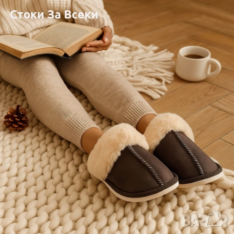 Оригинални Пухкави зимни пантофи SWISS LYX с мемори пяна и гел против умора и мекота, снимка 5 - Пантофи - 51928264
