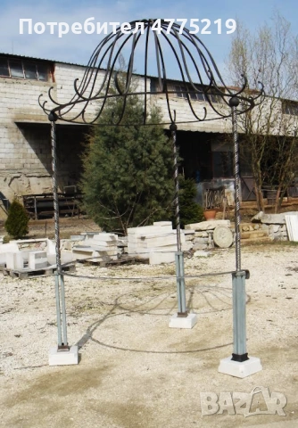 Ръчно кована метална беседка / арка за сватби, събития и градина – разглобяема, снимка 14 - Градински мебели, декорация  - 53947952