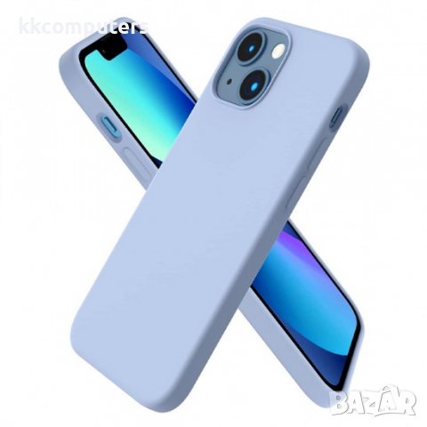 Силиконов кейс Silicone Soft Cover, За iPhone 14 (6.1), Светлосин