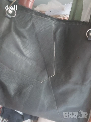 Голяма чанта от Кожа. Ръчна изработка, снимка 3 - Чанти - 50498353