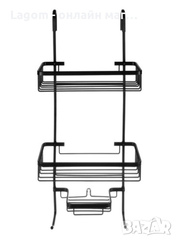 Рафт за баня без пробиване, 3 кошници, черен Loft дизайн, снимка 7 - Душове - 52561103