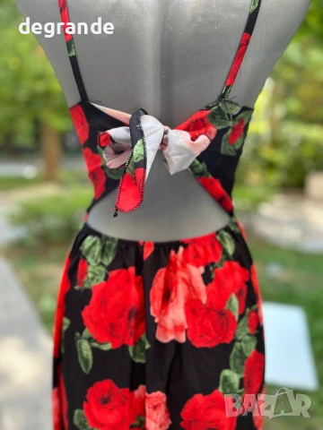 Дълга рокля с ефектен гръб Червена и Жълта, снимка 7 - Рокли - 51099510