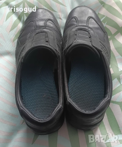 Мъжки черни обувки от естествена кожа с ластик, 43 номер (28 см. дължина на стелката), HANDMADE, снимка 3 - Маратонки - 54157075