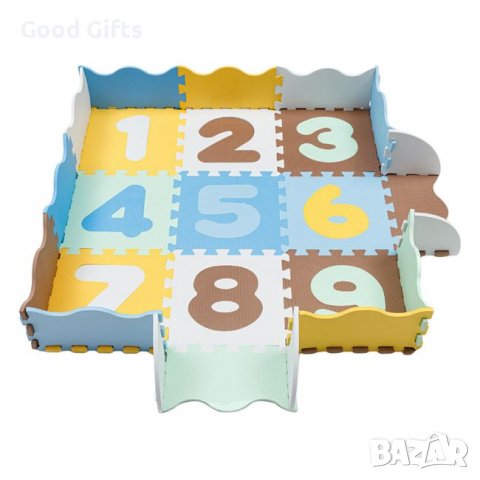 Персонализиращ се подов пъзел Кафяв Жълт с Числа 30x30 см - 25 бр., снимка 2 - Други - 39183713