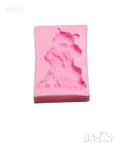 Мече Мочок яде мед силиконов молд форма фондан шоколад смола гипс декор, снимка 3 - Форми - 49092805