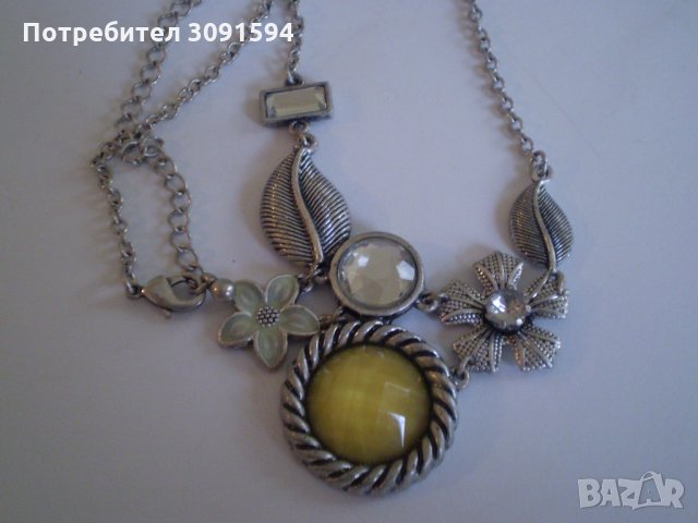  стилно дамско колие с сребърно покритие, снимка 1