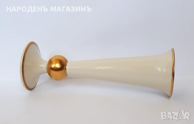 ROSENTHAL - Немски порцелан ваза порцеланова цветя злато , снимка 3 - Други ценни предмети - 52816065