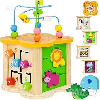 Дървен занимателен куб Montessori - 6 в 1, снимка 10 - Образователни игри - 52606422
