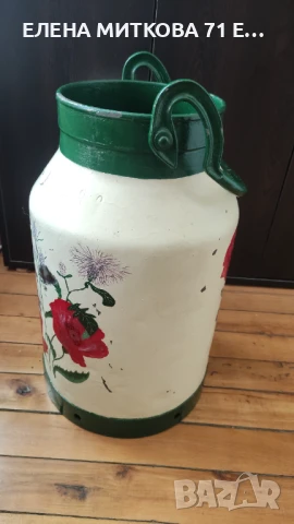 Стар железен гюм за мляко рисуван ръчно, снимка 6 - Други ценни предмети - 50667564