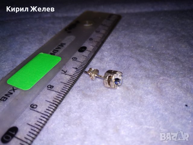МИНИАТЮРНА СРЕБЪРНА КРИСТАЛНА ОБЕЦА СРЕБРО 925 КЛАСИЧЕСКИ РЕТРО МОДЕЛ 25823, снимка 8 - Обеци - 39665886
