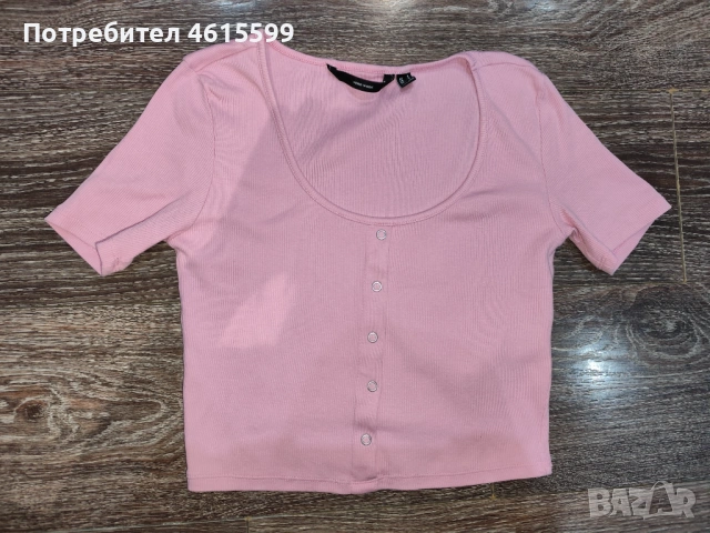 къса розова блузка , снимка 2 - Тениски - 53951429