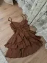 Кафява дамска рокля , снимка 3