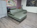 Тъмно зелен кожен ъглов диван с лежанка Dieter Knoll, снимка 4
