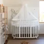 -18% Бяла дървена кошара за бебе 7в1 Овал, Детско легло 0-10 год., снимка 5
