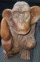 Стара Африканска дървена фигура маймуна от бял абанос. , снимка 2