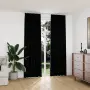 vidaXL Затъмняващи завеси с куки, 2 бр, кадифе, черни, 140x245 см, снимка 2