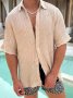 Мъжка памучна ежедневна широка риза с къс ръкав, 3цвята, снимка 5