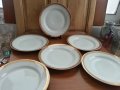Стар български порцелан чинии с златен кант , снимка 7