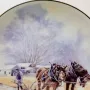 Декоративна порцеланова чиния с тема Working Horses - Autumn - Ploughing , снимка 4