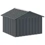 vidaXL Кучешка къща, антрацит, 116,5x103x81,5 см, поцинкована стомана, снимка 7