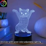 Холограмна 3D LED лампа Смешна Котка,RGB Седемцветен Интелигентен Контрол,USB , снимка 1