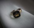 Стар сребърен пръстен "Корона на кралица", злато,позлата, снимка 4