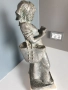 Josep Bofill статуетка резин 45см-6кг/испанска скулптура/фигура на четящо момиче с чанта и книга, снимка 2