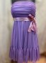 Дамска рокля с тюл в цвят лилаво, снимка 3