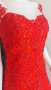 луксозна бална официална червена рокля с дантела русалка, снимка 9