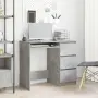 vidaXL Бюро, бетонно сиво, 90x45x76 см, инженерно дърво, снимка 2