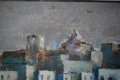 Стара огромна картина, градски пейзаж, Цв. Цветков,1982, снимка 5