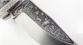 Руски ловен сгъваем нож с кожен калъф гравиран елен и ловец  100х230 мм, снимка 8