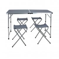 Сгъваема преносима алуминиева къмпинг маса + 4 стола или без столове , снимка 2 - Маси - 36838913