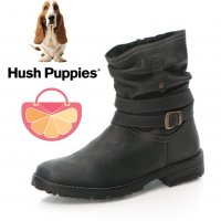 ПРОМО 🍊 HUSH PUPPIES 37/38 номер 🍊 Дамски черни боти от естествена кожа нови с кутия, снимка 1 - Дамски боти - 12103099