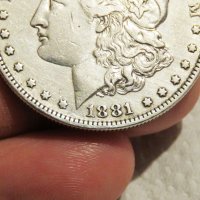 Рядък  сребърен американски долар, морган долар, MORGAN DOLLAR, ONE  DOLLAR - 1881 г., снимка 3 - Нумизматика и бонистика - 35483309