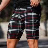 Мъжки вталени карирани ежедневни къси панталони голям размер, 5цвята - 023, снимка 6 - Къси панталони - 40804621