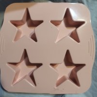 4 голяма дълбока звезда силиконов молд форма калъп фондан шоколад гипс свещ декор, снимка 3 - Форми - 38799832