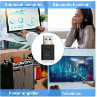 Bluetooth USB Аудио приемник - предавател 2 в 1 мини, 3.5mm жак, снимка 6 - Bluetooth слушалки - 29886453