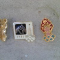 Три стари значки от Олимпиадата в Москва през 1980 година, снимка 1 - Колекции - 37570937