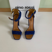 Сини сандали на висок ток Gino Rossi, снимка 7 - Сандали - 36415443