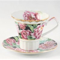   Елегантни чаши с чинийка за кафе или чай от фин порцелан , снимка 2 - Чаши - 31418542