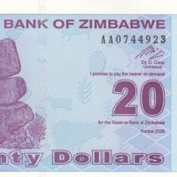 20 долара 2009, Зимбабве, снимка 1 - Нумизматика и бонистика - 37881457