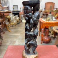 Африканска статуетка №4644 , снимка 2 - Антикварни и старинни предмети - 42559356