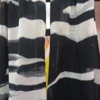 СЕКСИ рокля от немачкаема коприна в черно, сиво и бяло. Размер: L, XL., снимка 3 - Рокли - 40631282