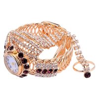 fashion 3v1 дамски часовник гривна и пръстен, снимка 2 - Бижутерийни комплекти - 44450186