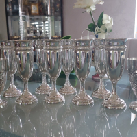 Сребърни 800 проба чаши-сребро, за вино, вода, или шампанско-вместимост 180- 250 мл., снимка 1 - Чаши - 44693999