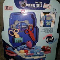 Докторски куфар - раница преобразува се в докторска маса, снимка 1 - Образователни игри - 38472182