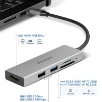 Висококачествен USB C  хъб 5 в 1 Модел KB0502, снимка 7 - Кабели и адаптери - 44206814